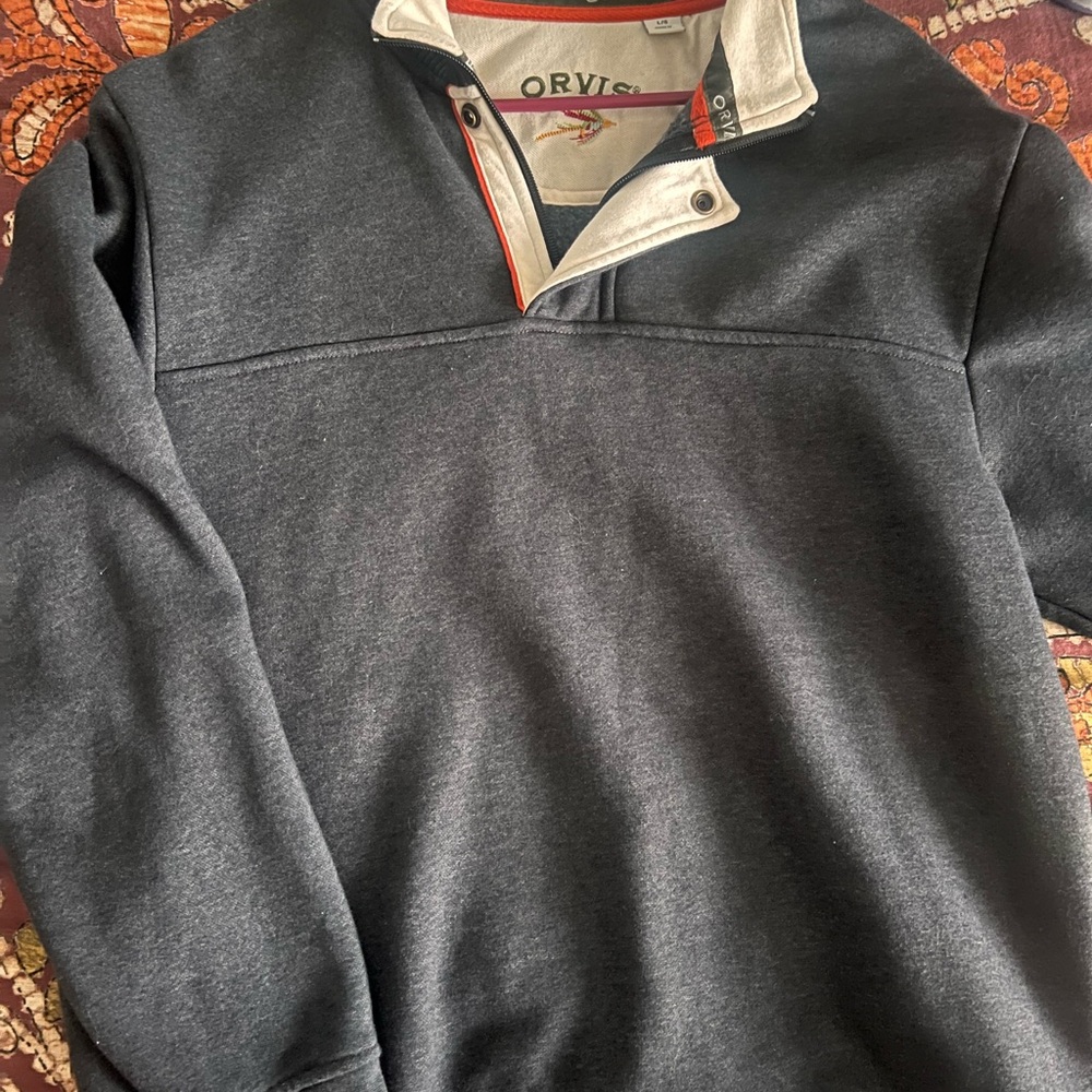 Orvis Men's Charcoal Zip-Up Sweater